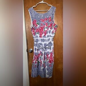 Like new Talbots women’s sleeveless midi floral print dress cotton/spandex 22W
